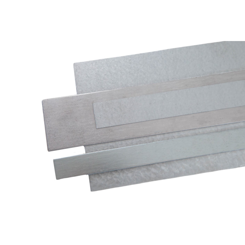 Køb galvaniserede stålpladestrimler fra 0,5x20 mm til 6x90 mm fladstang, skåret i strimler